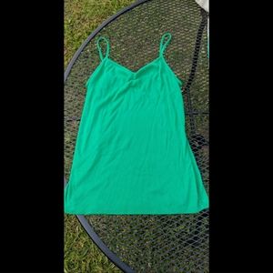 Green Ribbed Tank w/ Scrunch In The Chest